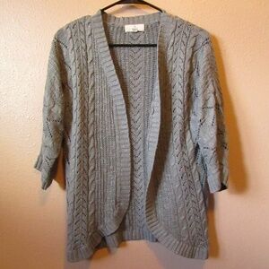 Pink Republic Gray Open-Front Cardigan